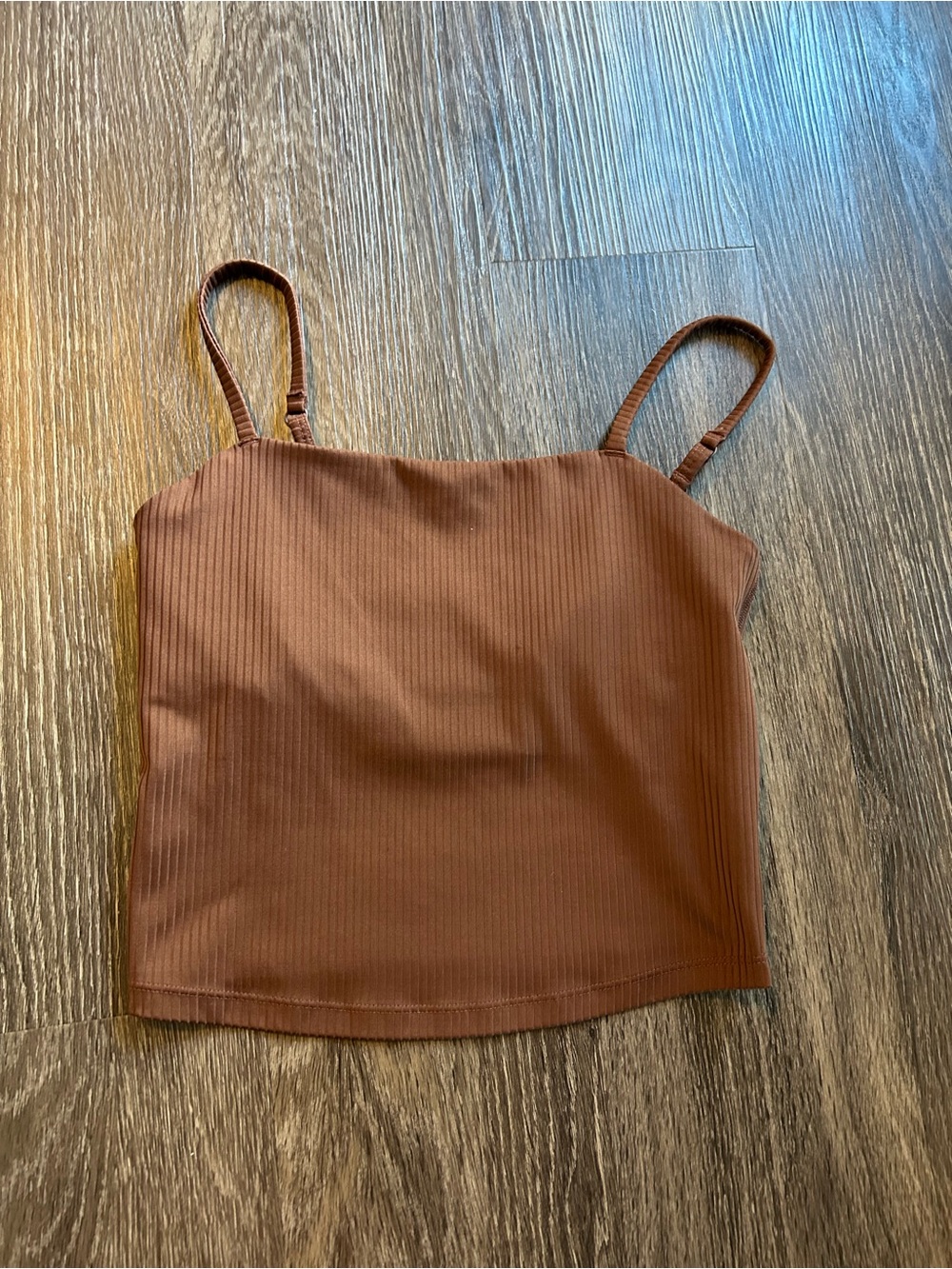 Girlfriend collective - Women's Ribbed Spaghetti Strap Tank Top - Brown